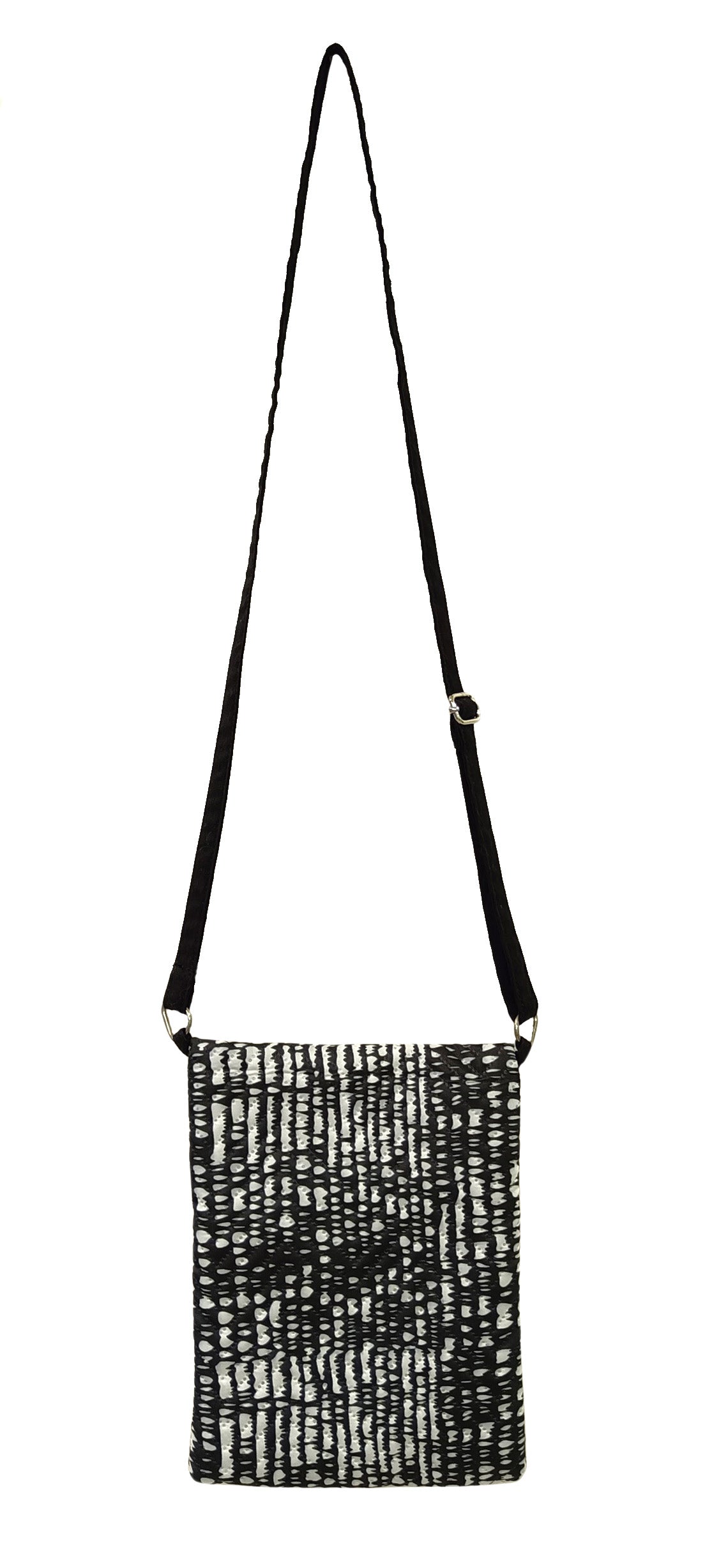 Abstract Black Waterproof Korean Quilted Mini Sling Bag
