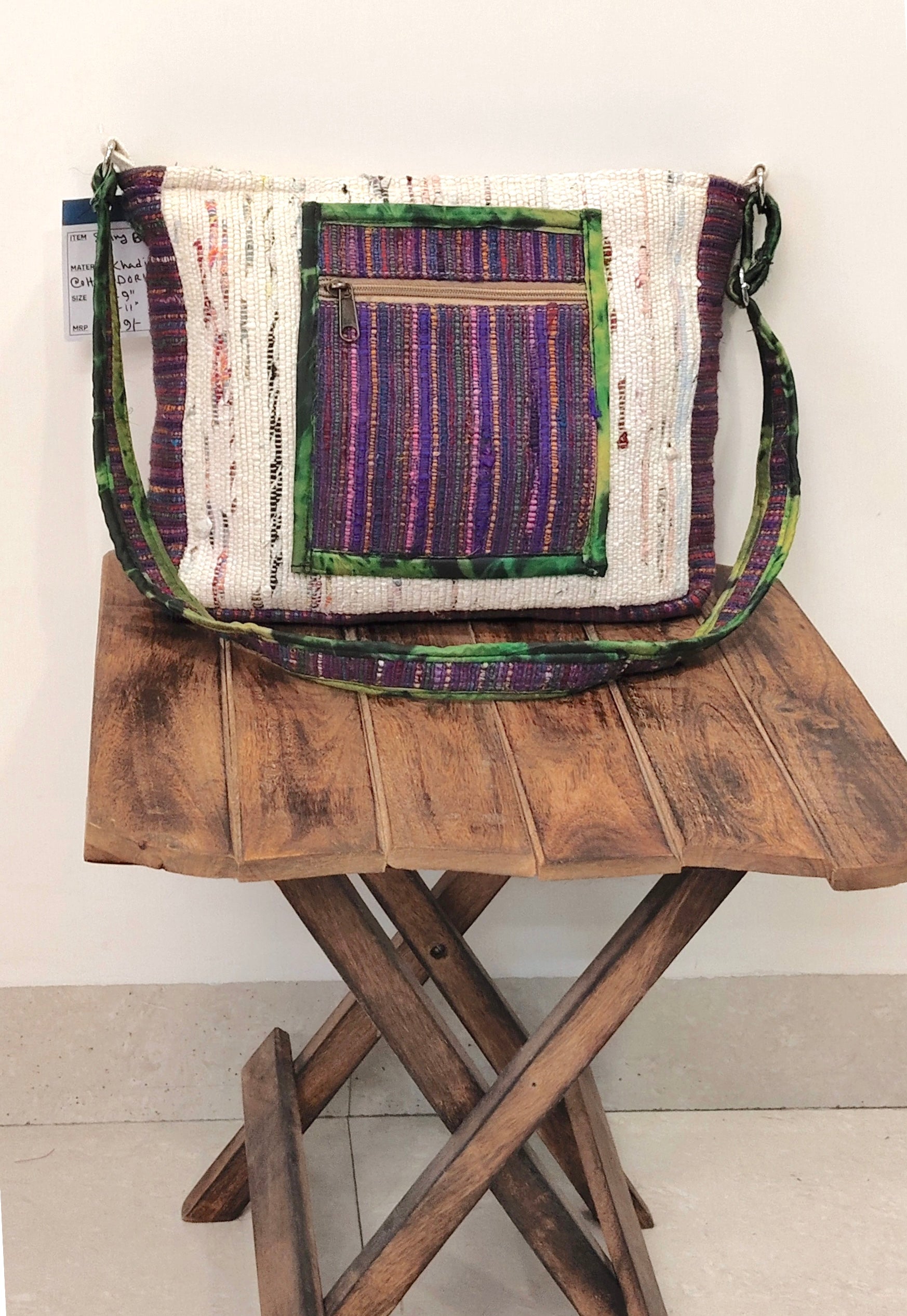 "Vivid Threads" Khadi Dori Sling Bag