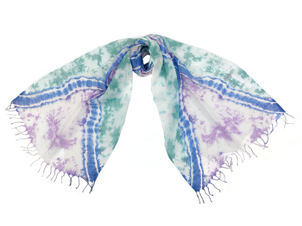 100% Linen Scarf with soothing Tye Dye