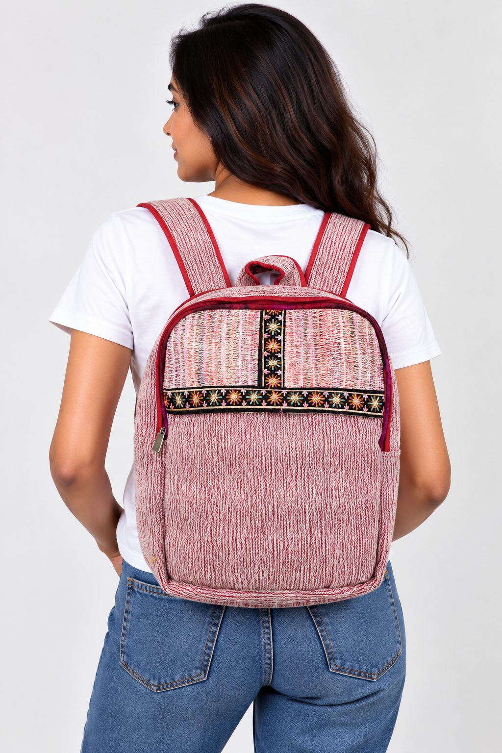 Cherry Handwoven Heritage Backpack