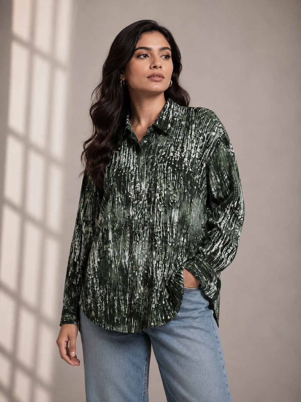 Forest Rain Hand Batik Pure Cotton Shirt