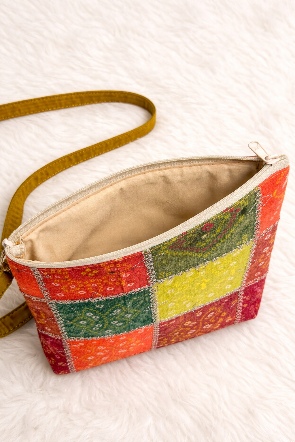 Embroidered Patch design Phone Pouch & Mini Sling Bag