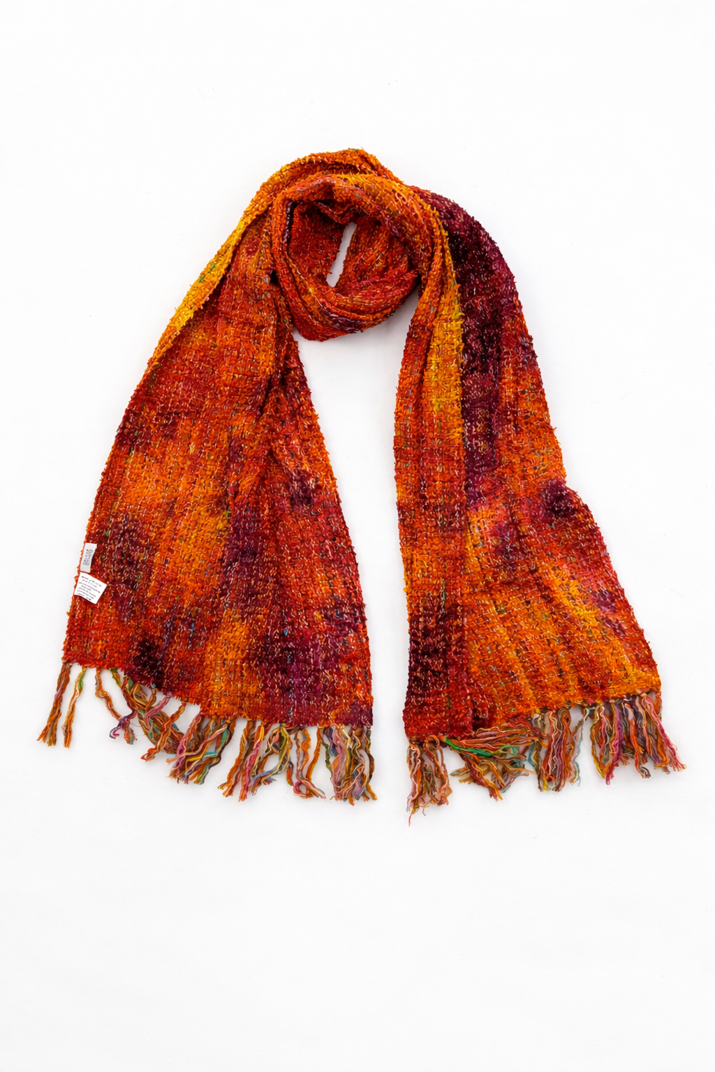 Luxurious TYE DYE AUTUMN COLORS Chenille Scarf with Soft Textured Weave