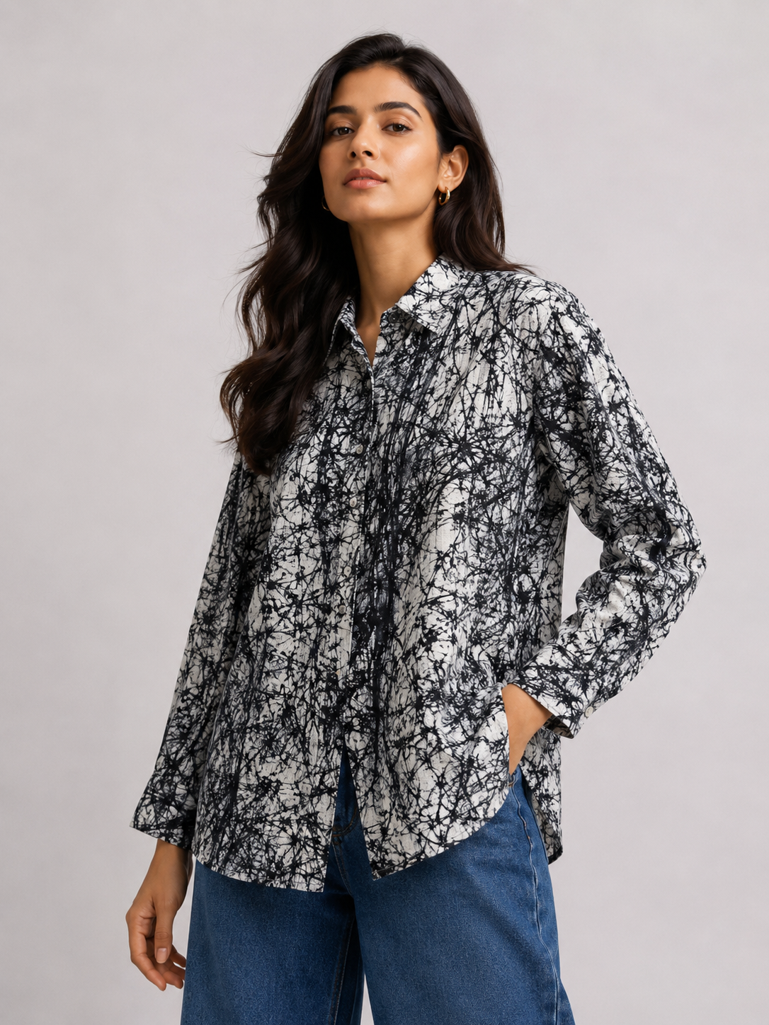 Midnight Vine Hand Batik Pure Cotton Shirt