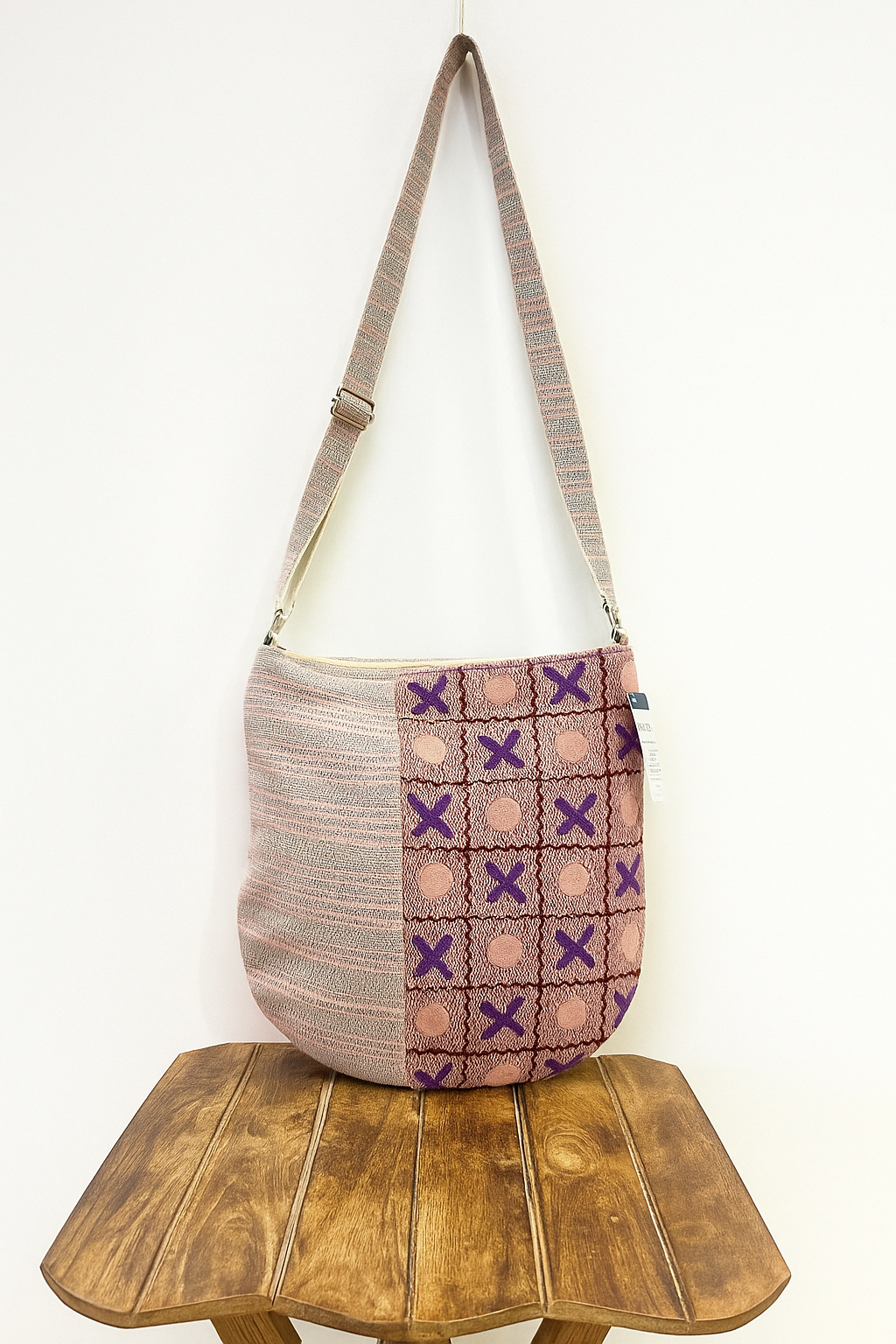 PURPLE Polka Handloom Sling Bag