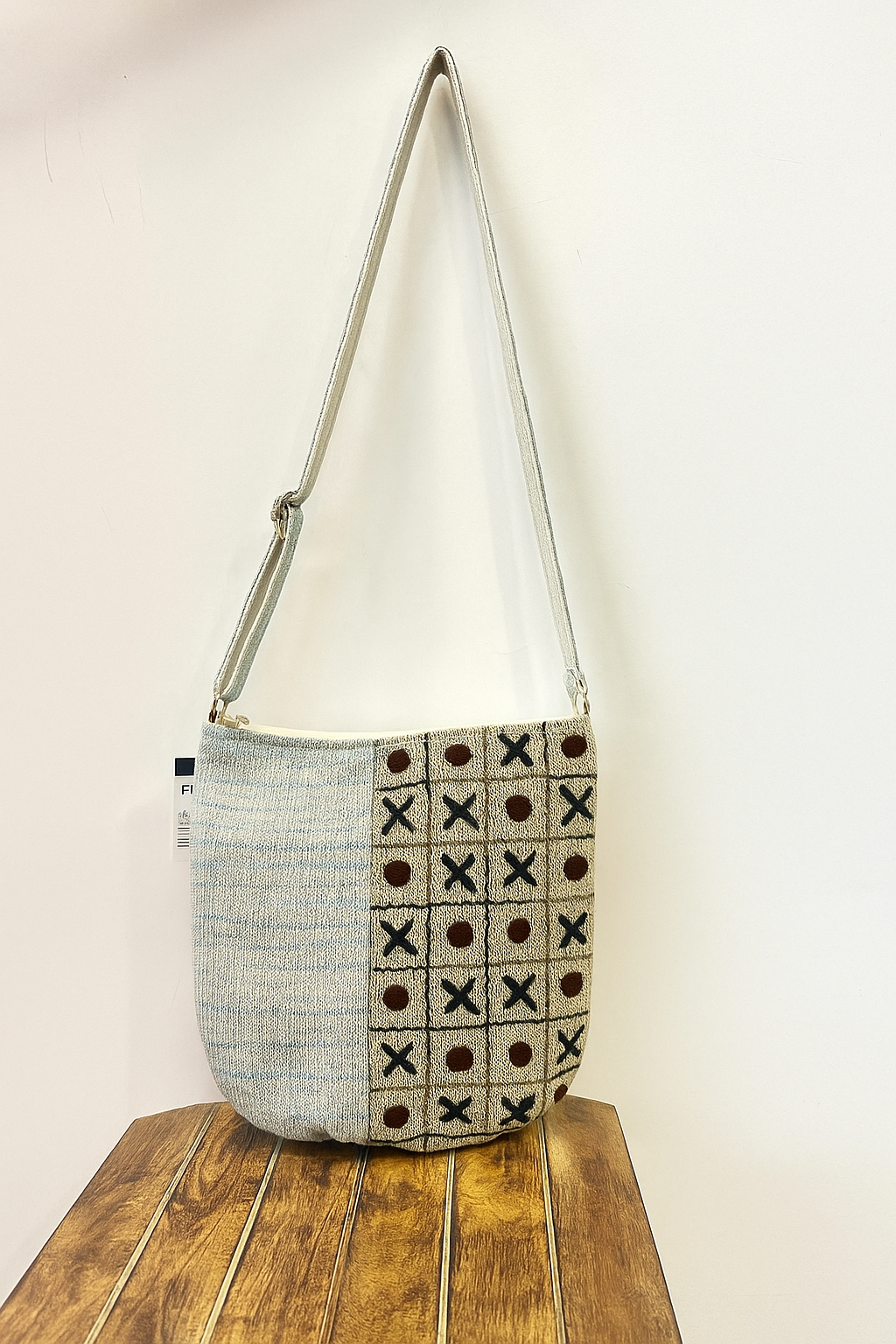 BLUE Polka Handloom Sling Bag