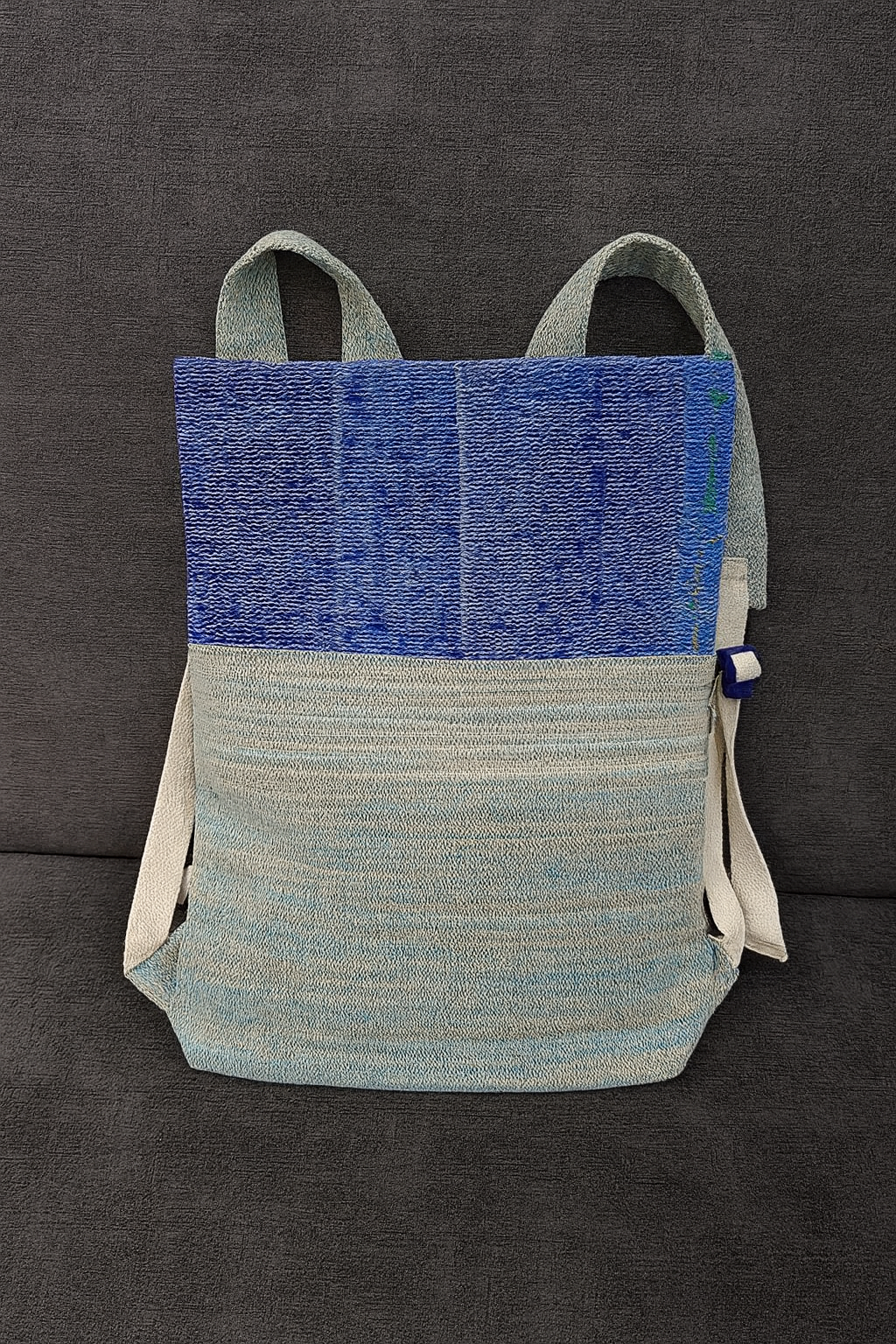Indigo Horizon Handloom Anti-Theft Backpack