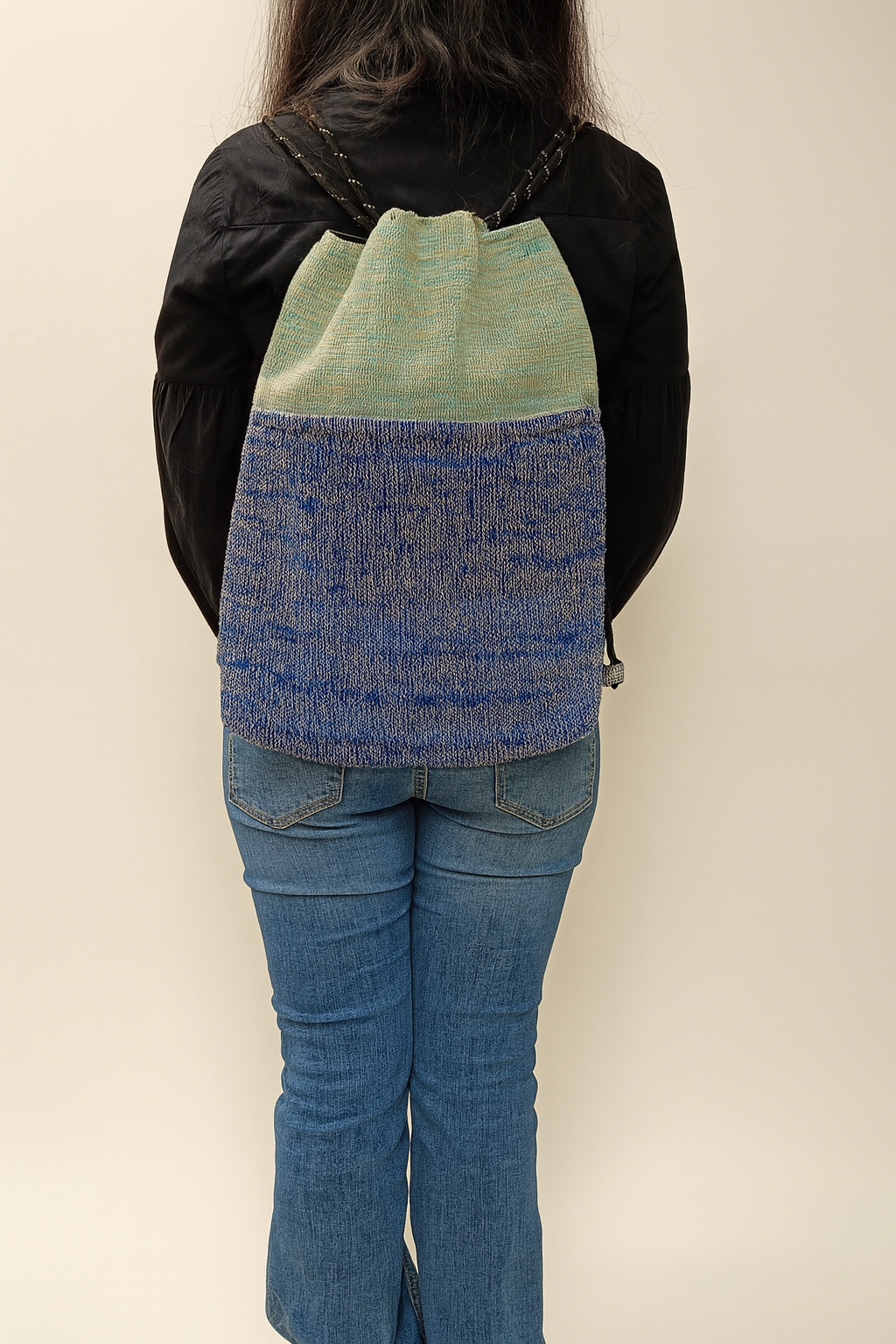 Ocean Weave Handloom Drawstring MINI Backpack