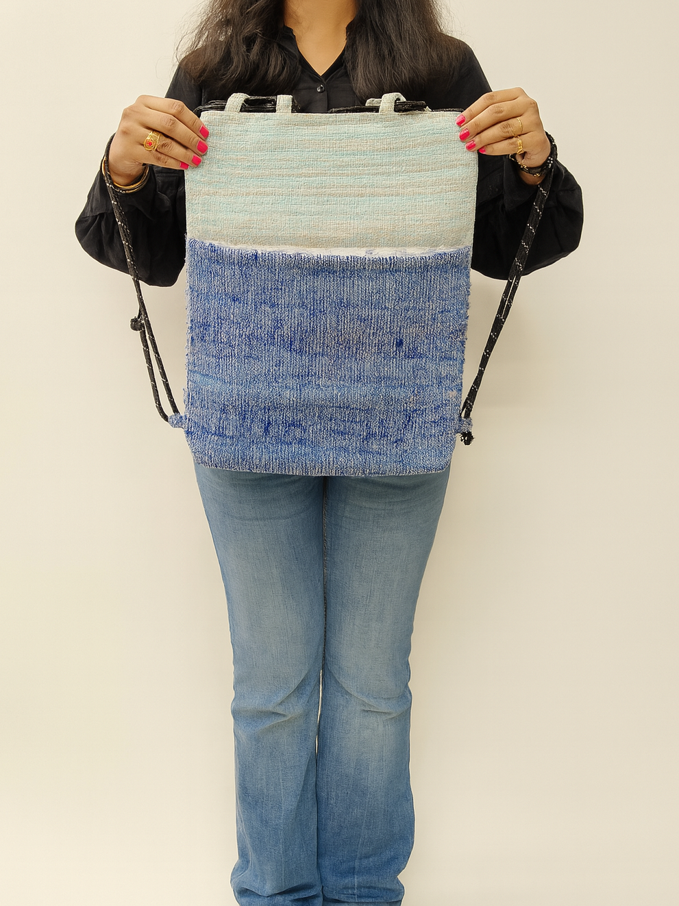 Ocean Weave Handloom Drawstring MINI Backpack