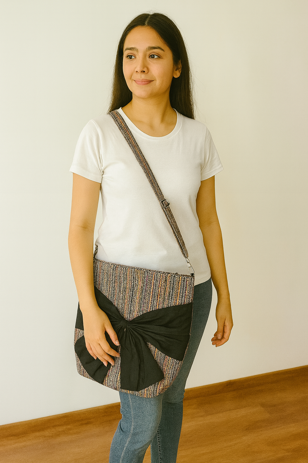 Handloom Bow Weave Sling Bag