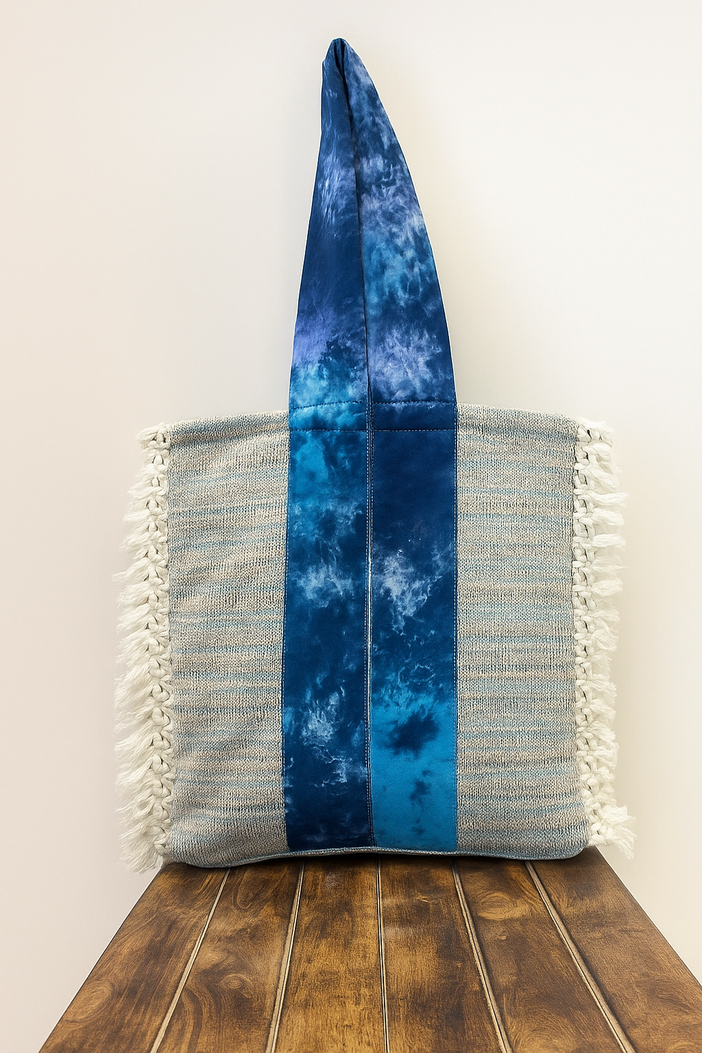 TYEDYE DRAMA Fringe Handloom Tote
