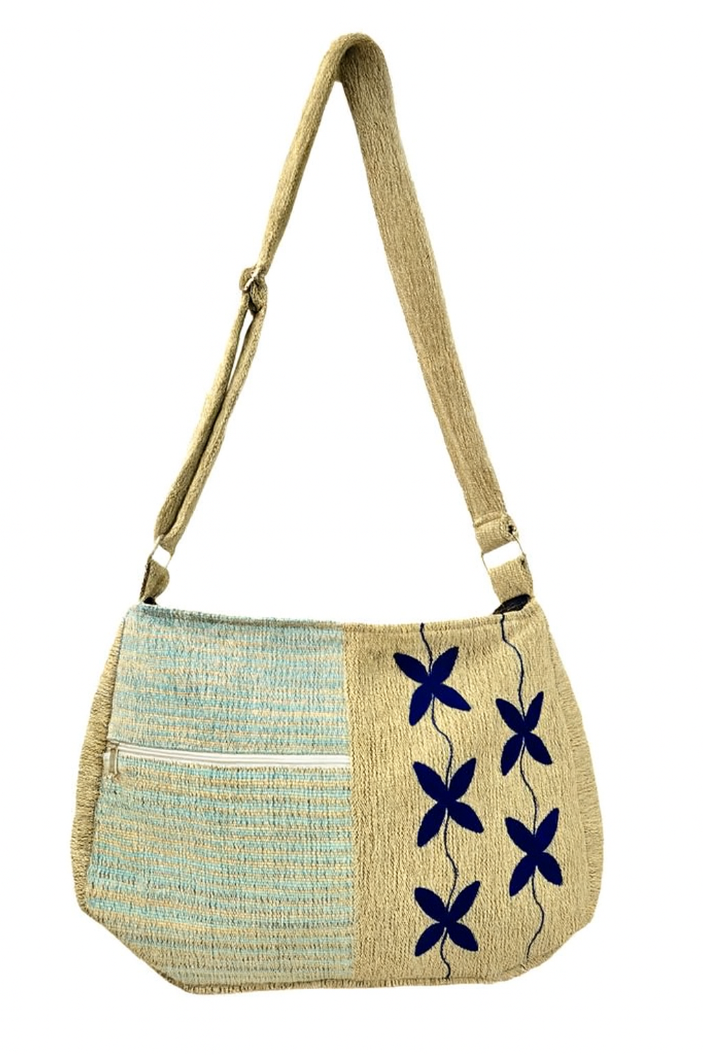 Blue Artisan Petal Large Sling & Shoulder Bag