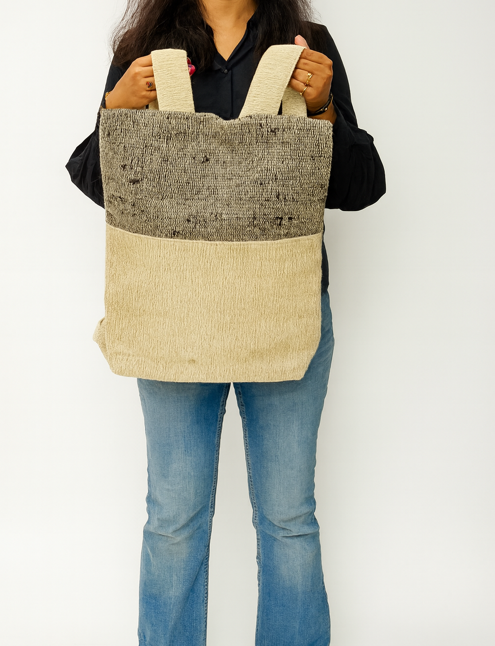 Midnight Horizon Handloom Anti-Theft Backpack