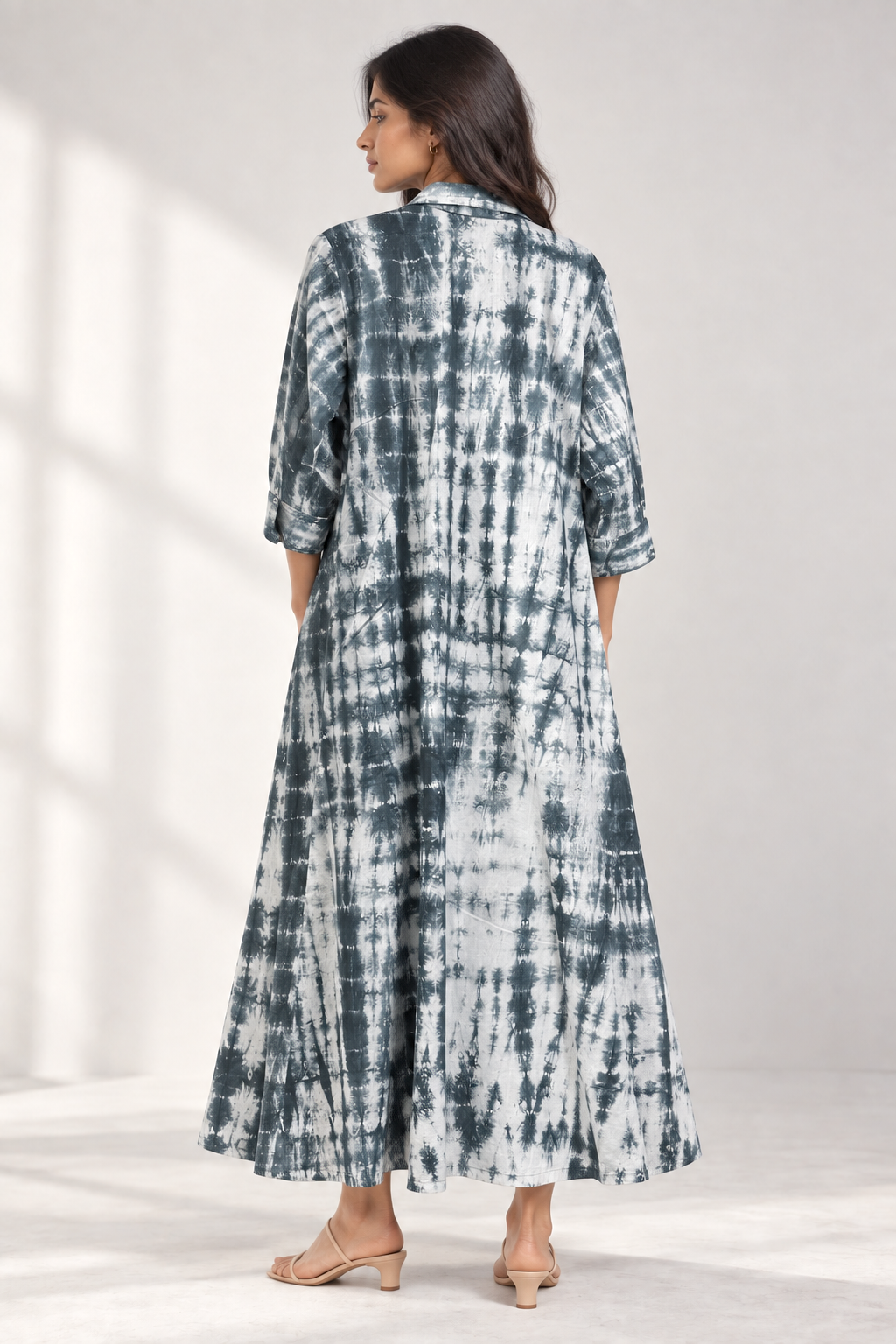 Moonlit Shibori Hand Tie-Dye Dress