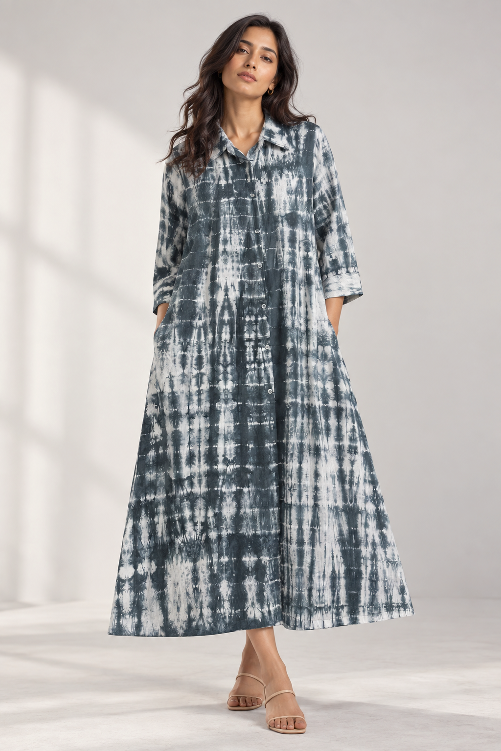 Moonlit Shibori Hand Tie-Dye Dress
