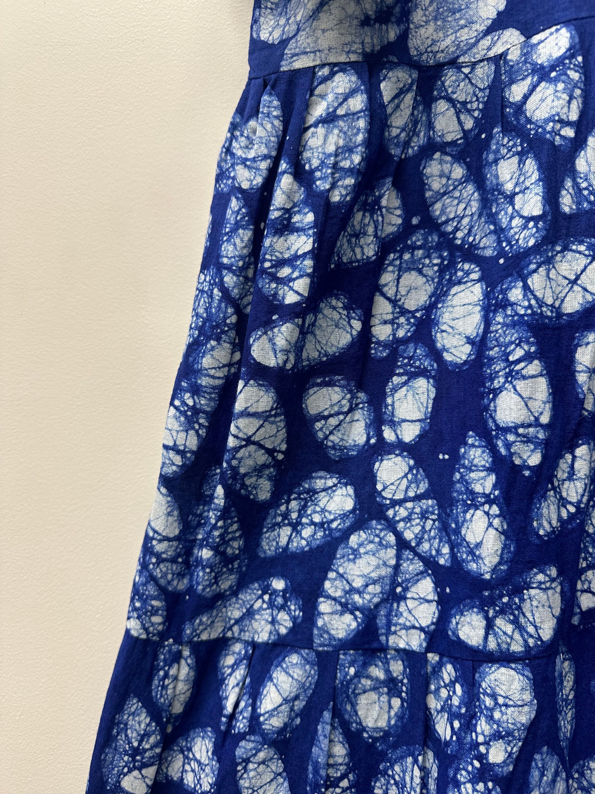 Azure Bloom Hand Baatik Tiered Dress