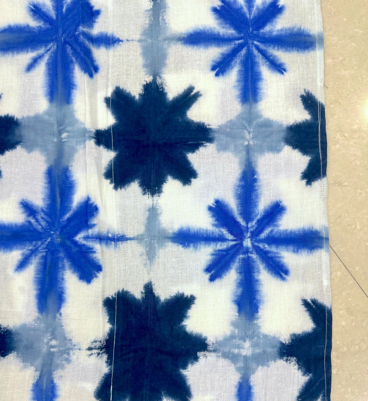 Indigo Bomb Hand Tie-Dye Cotton KAFTAN Shirt