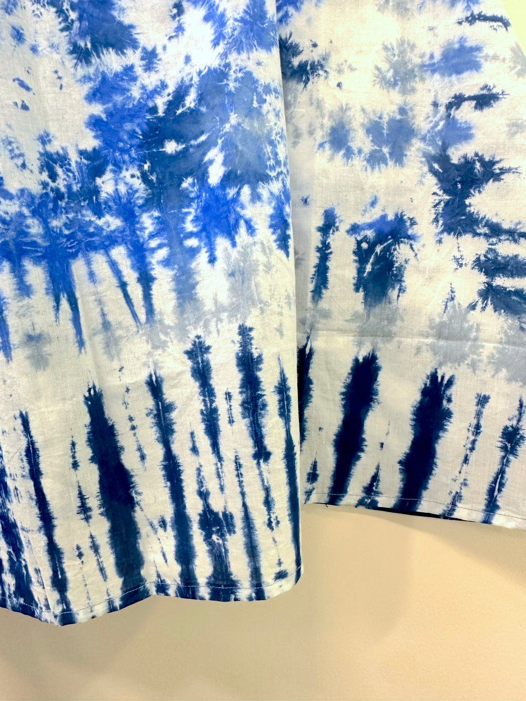 Indigo Eclipse Hand Tie-Dye Cotton Kaftan Shirt
