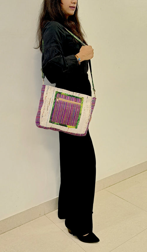 "Vivid Threads" Khadi Dori Sling Bag