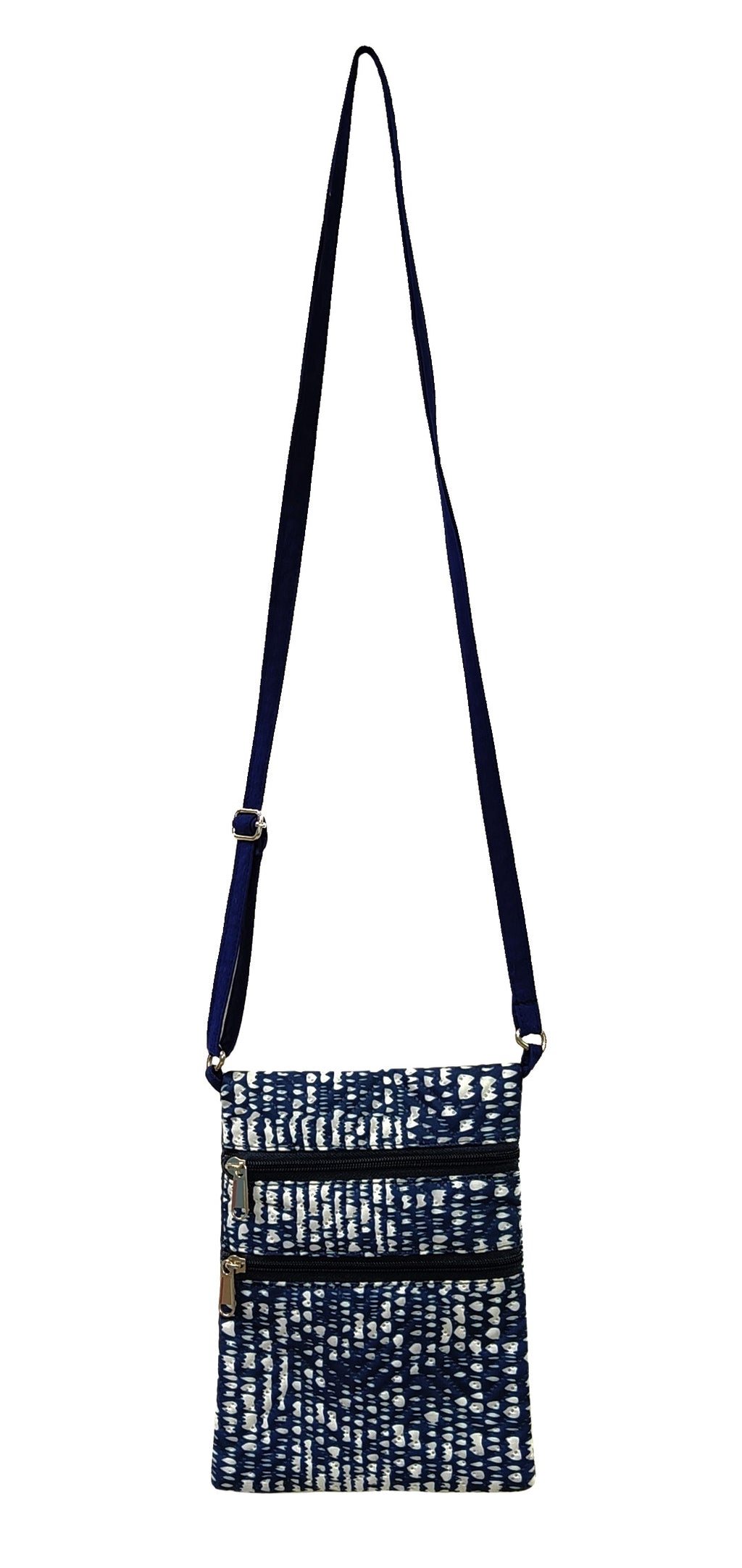 Abstract Navy Waterproof Korean Quilted Mini Sling Bag