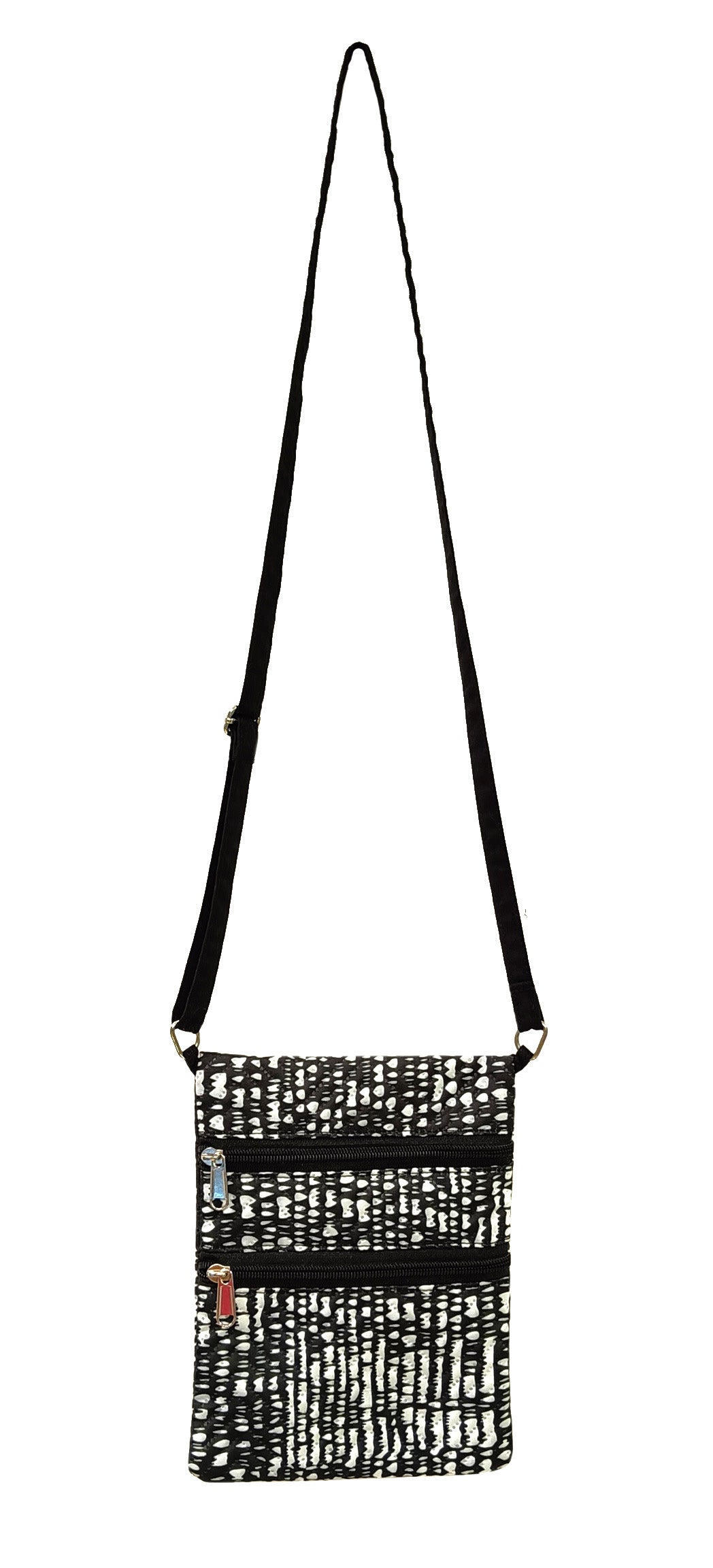 Abstract Black Waterproof Korean Quilted Mini Sling Bag