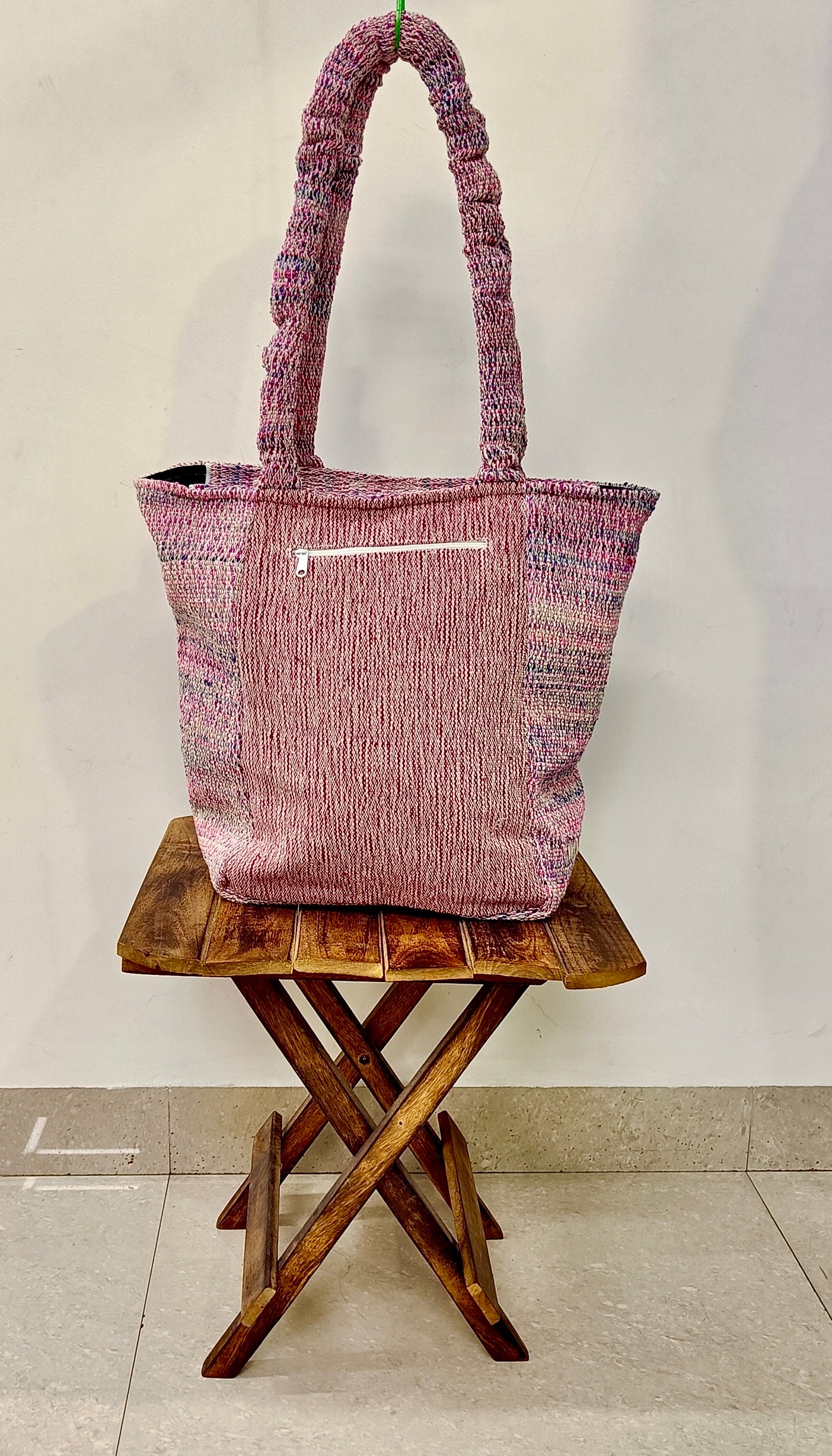 "Blossom Bloom" Red Handloom Embroidered Tote