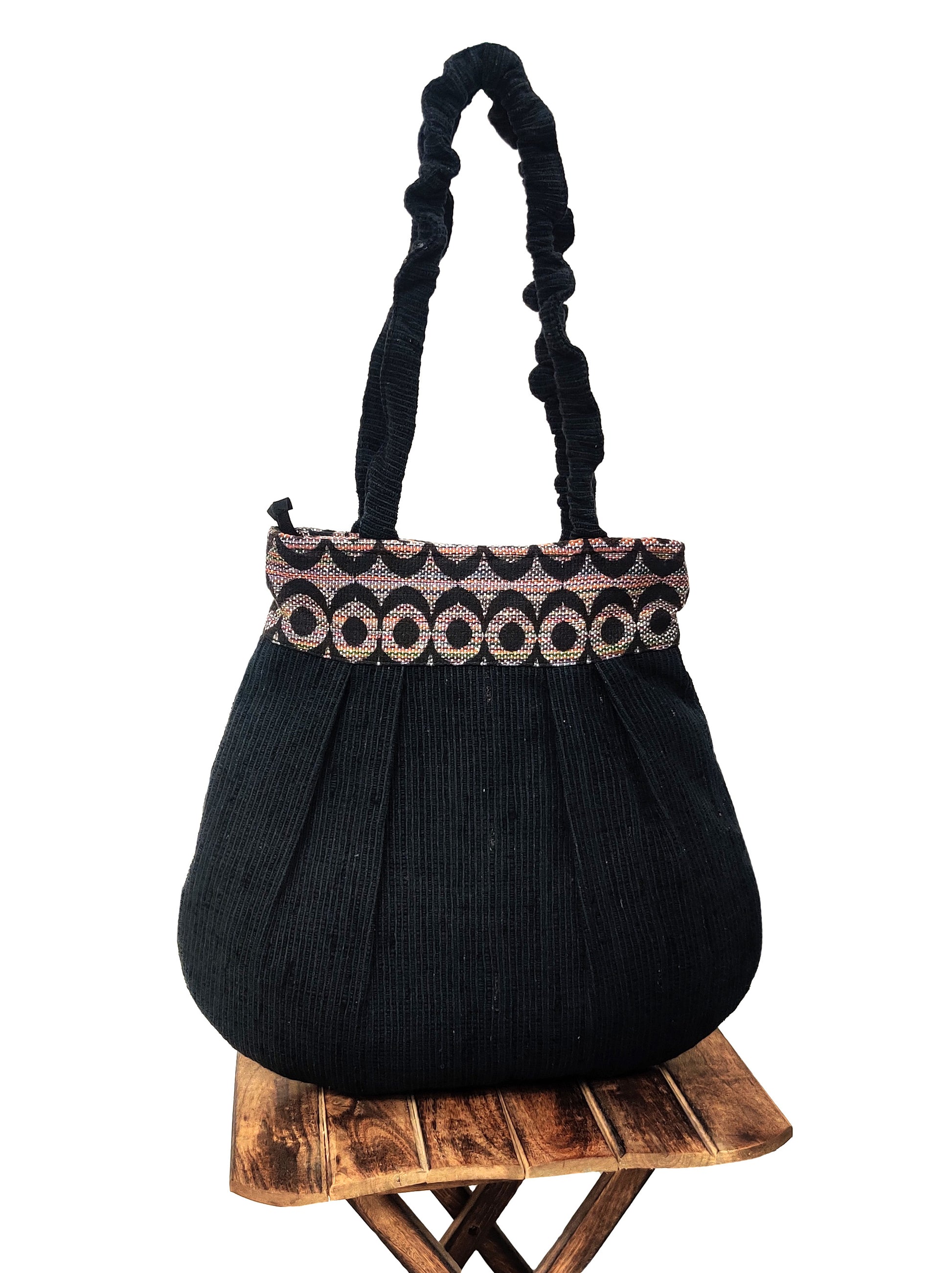 Midnight Charm Handloom Shoulder Tote Bag