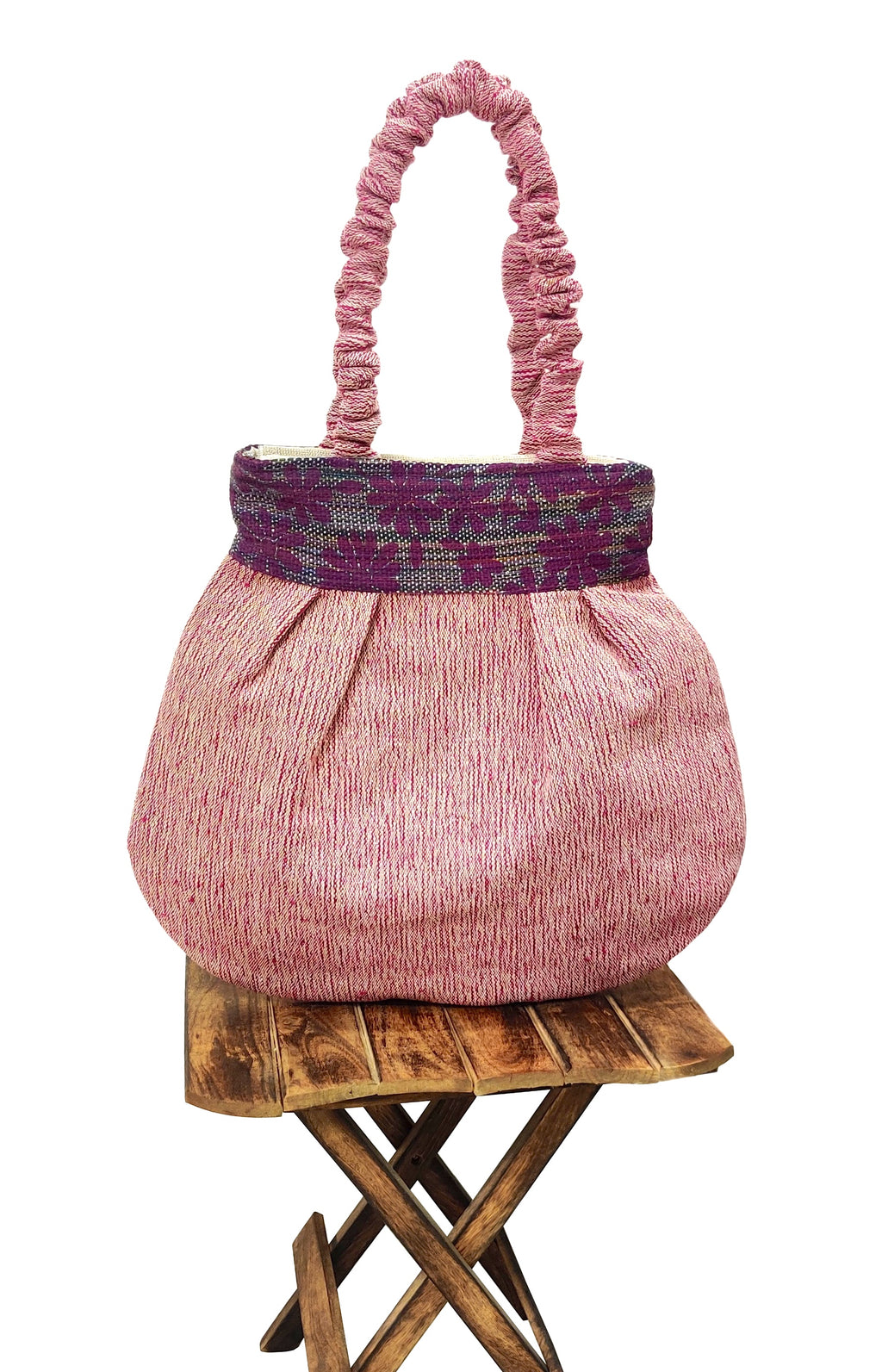 Rose Bloom Handloom Shoulder Tote Bag