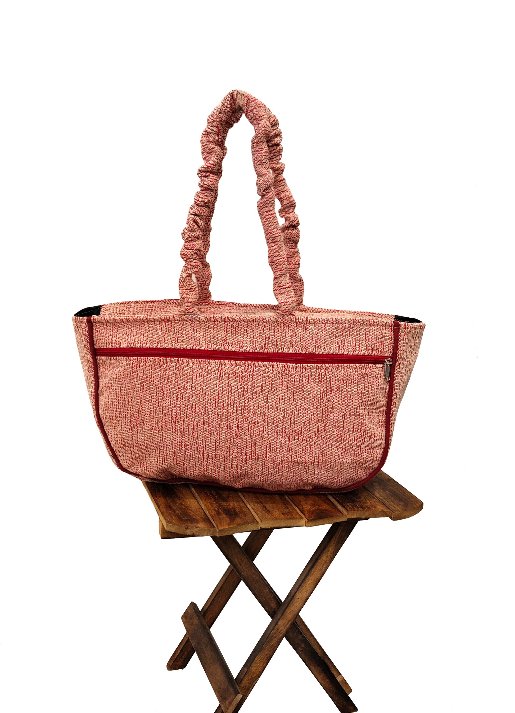 Scarlet Grace Red Boat Handloom Tote Bag