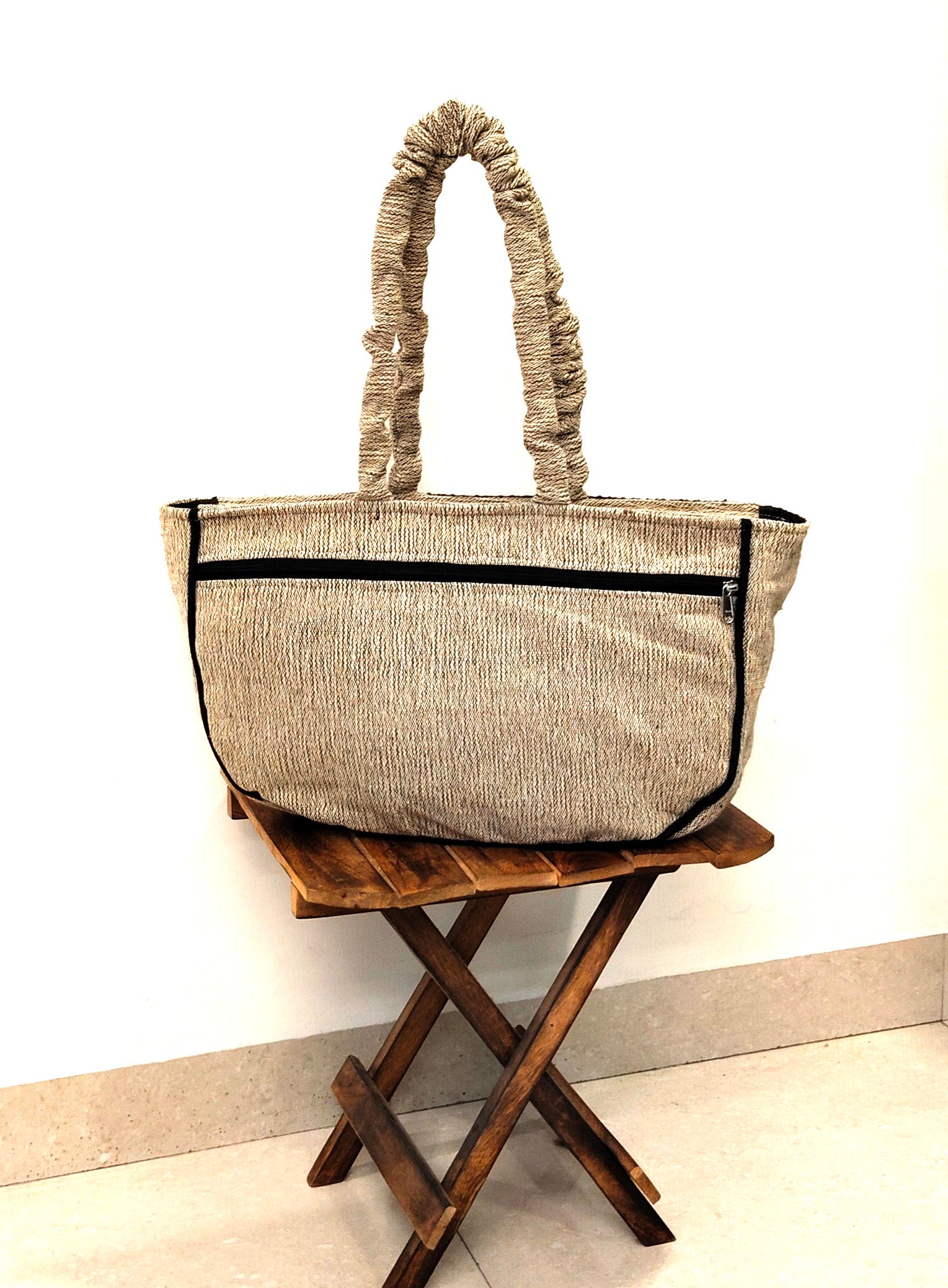Scarlet Grace Black Boat Handloom Tote Bag