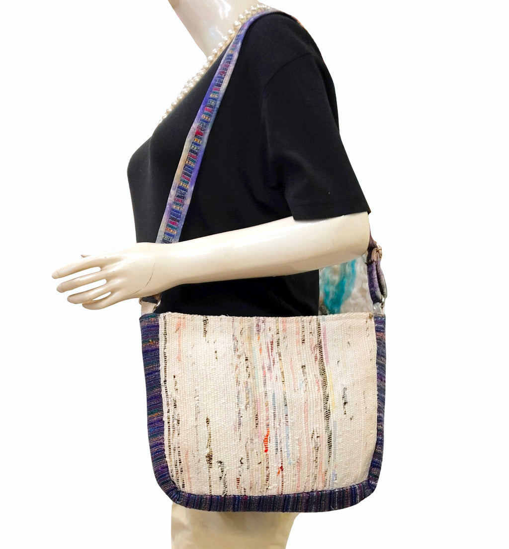 "Vivid Threads" Blue Handloom Sling Bag