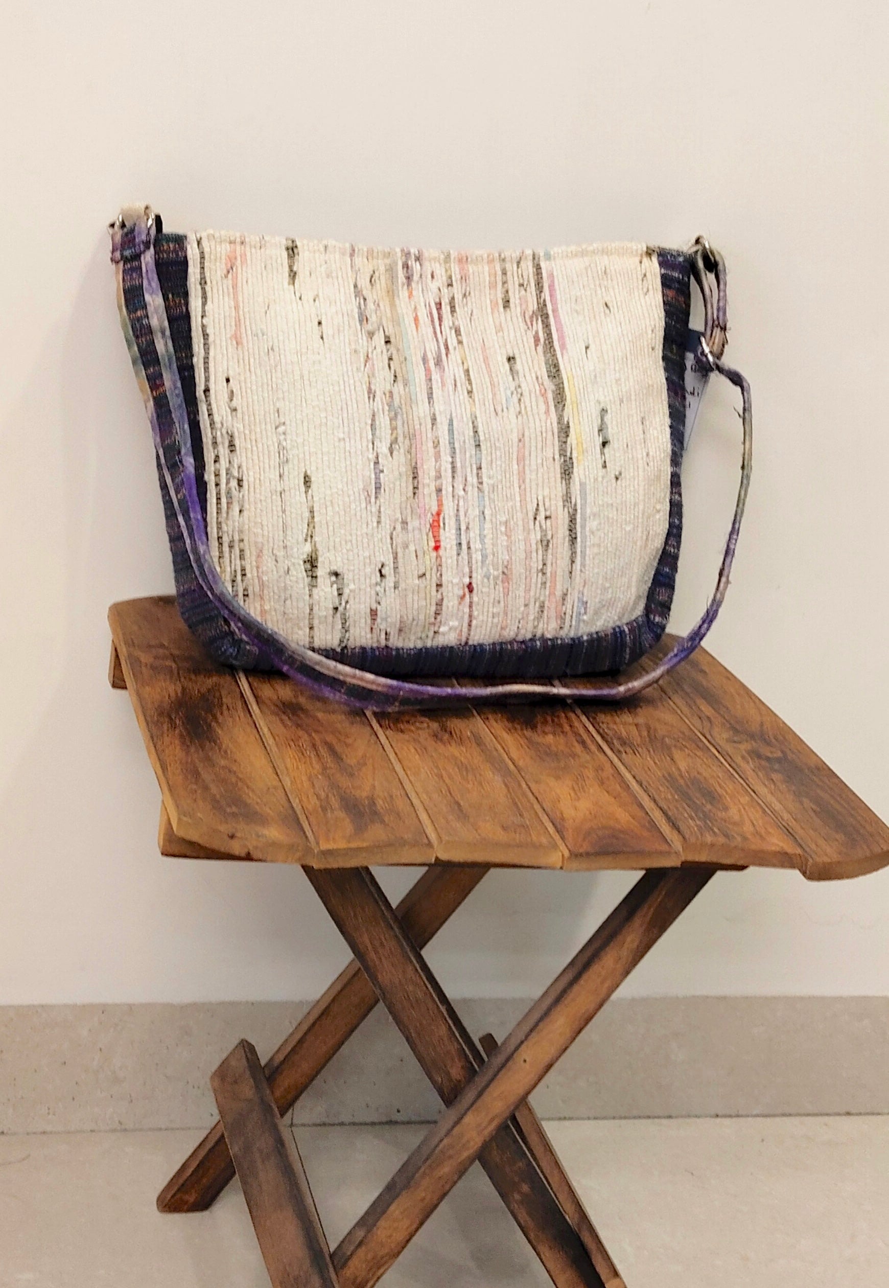 "Vivid Threads" Blue Handloom Sling Bag