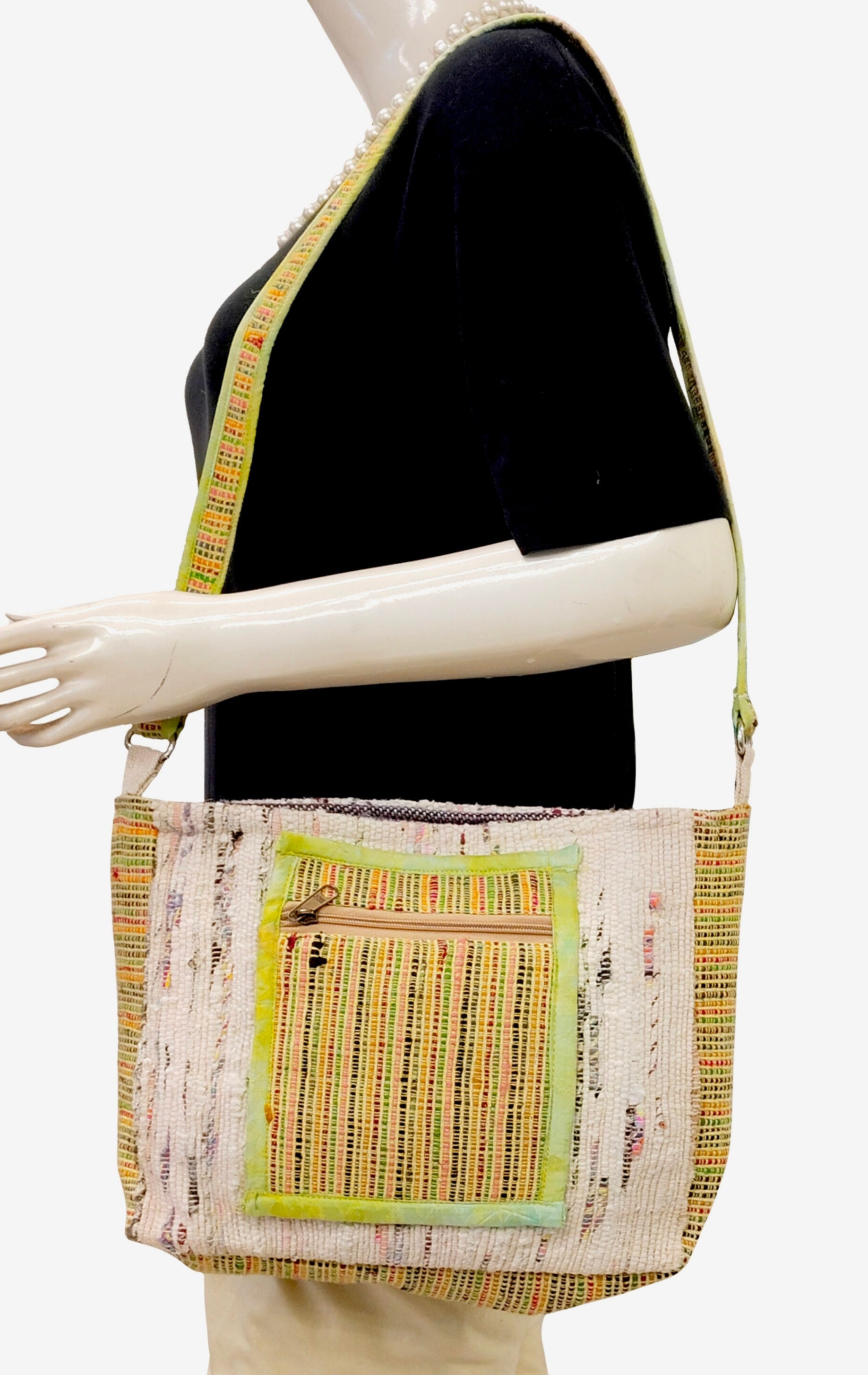 "Vivid Threads" Yellow Khadi Dori Sling Bag