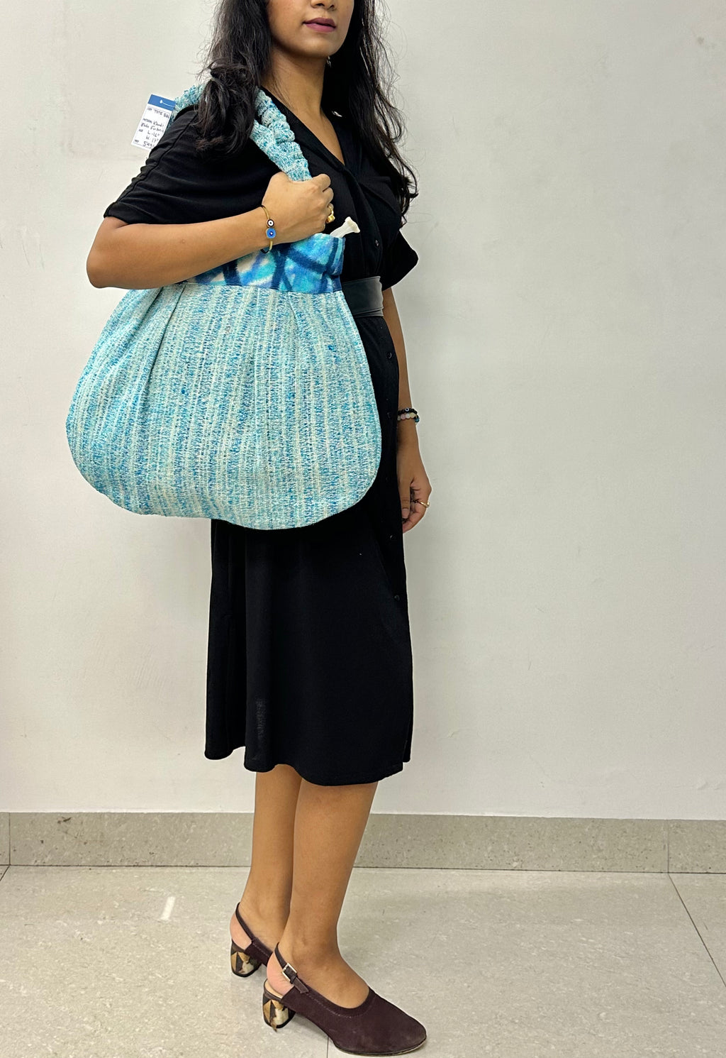 Ocean Breeze Handloom Shoulder Tote Bag
