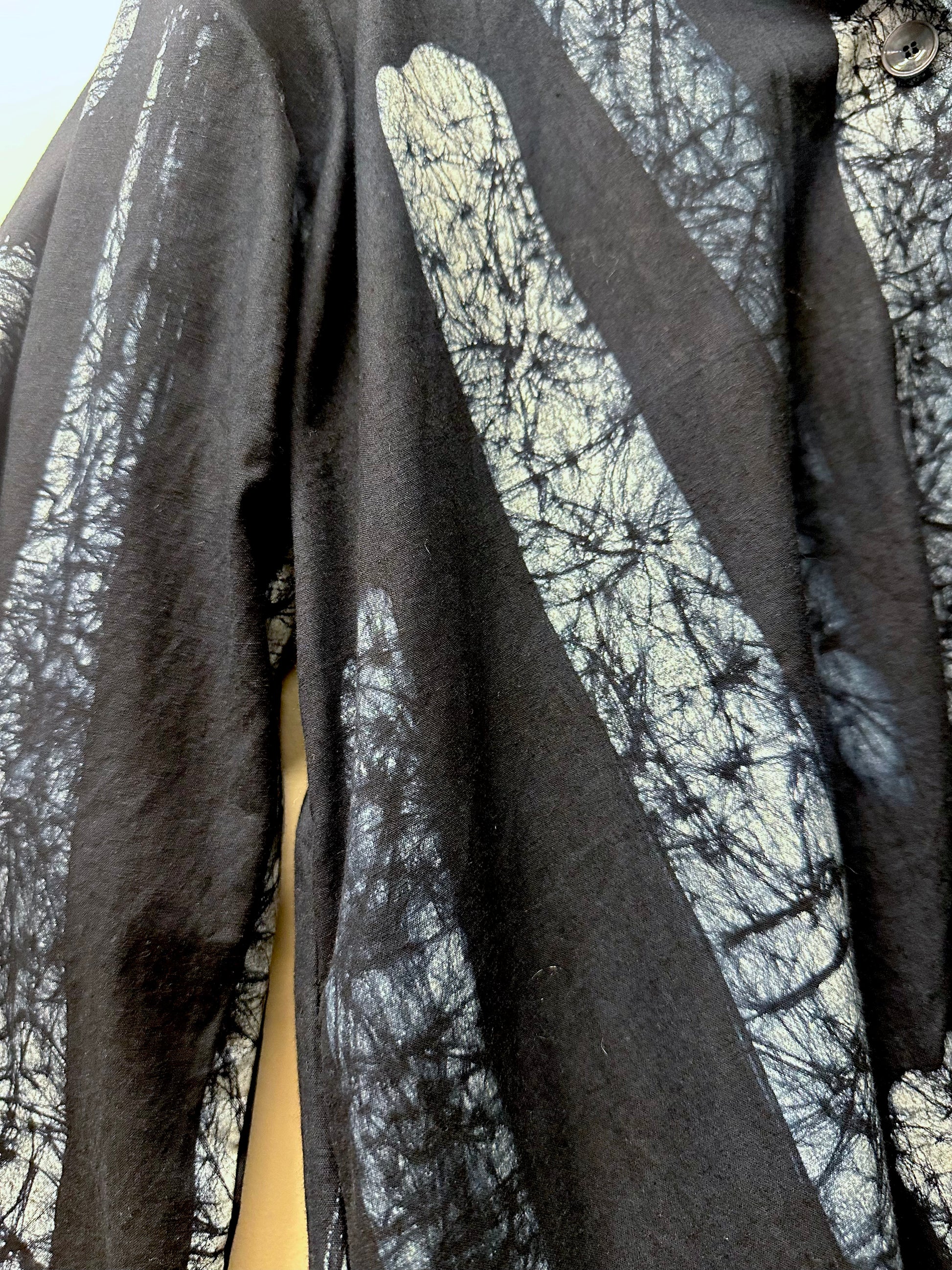 Black Strata Hand Batik Pure Cotton Shirt