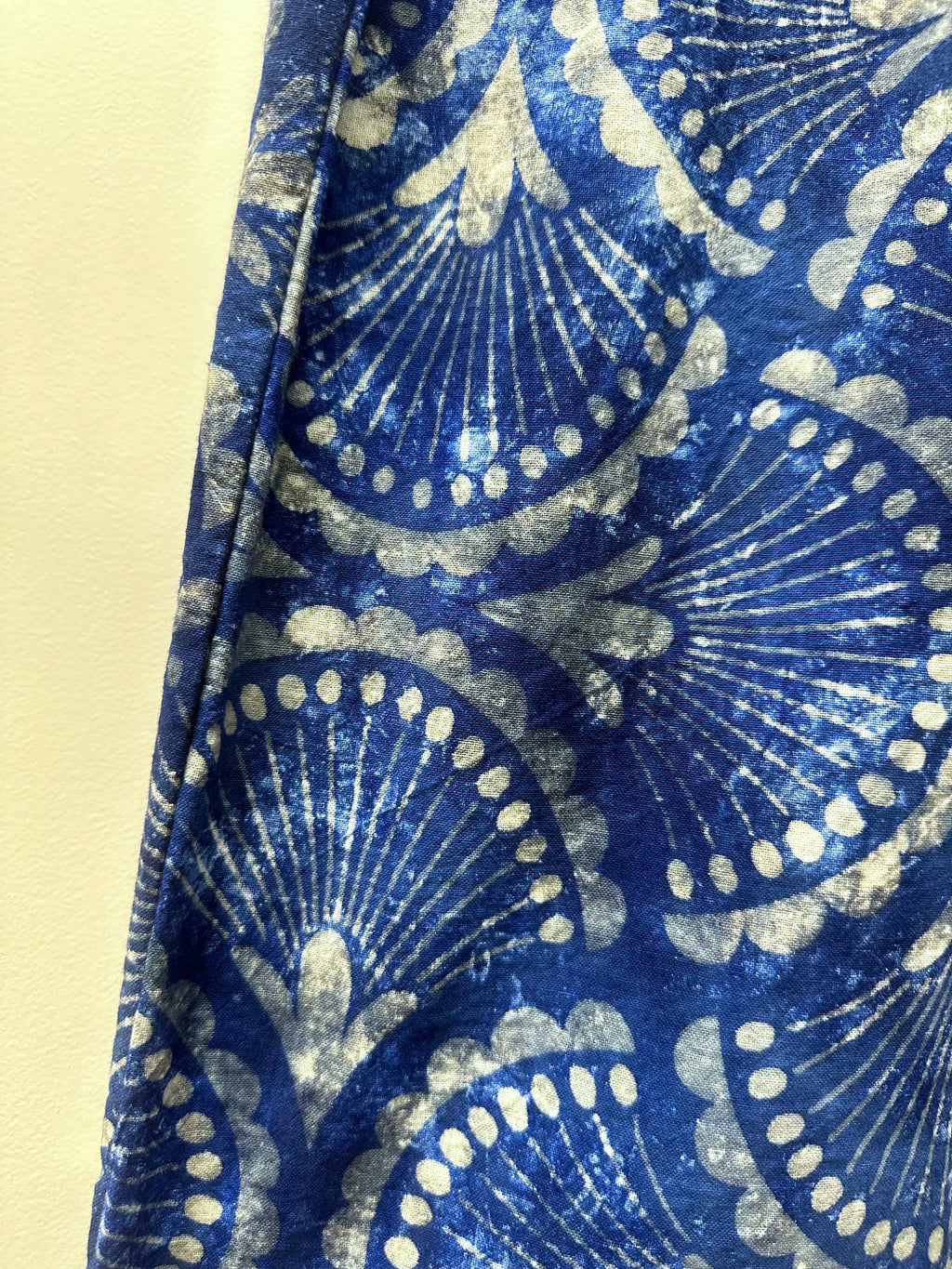 Royal Fanfare Hand Tie-Dye & Overprint Cotton Wide-Leg Pants