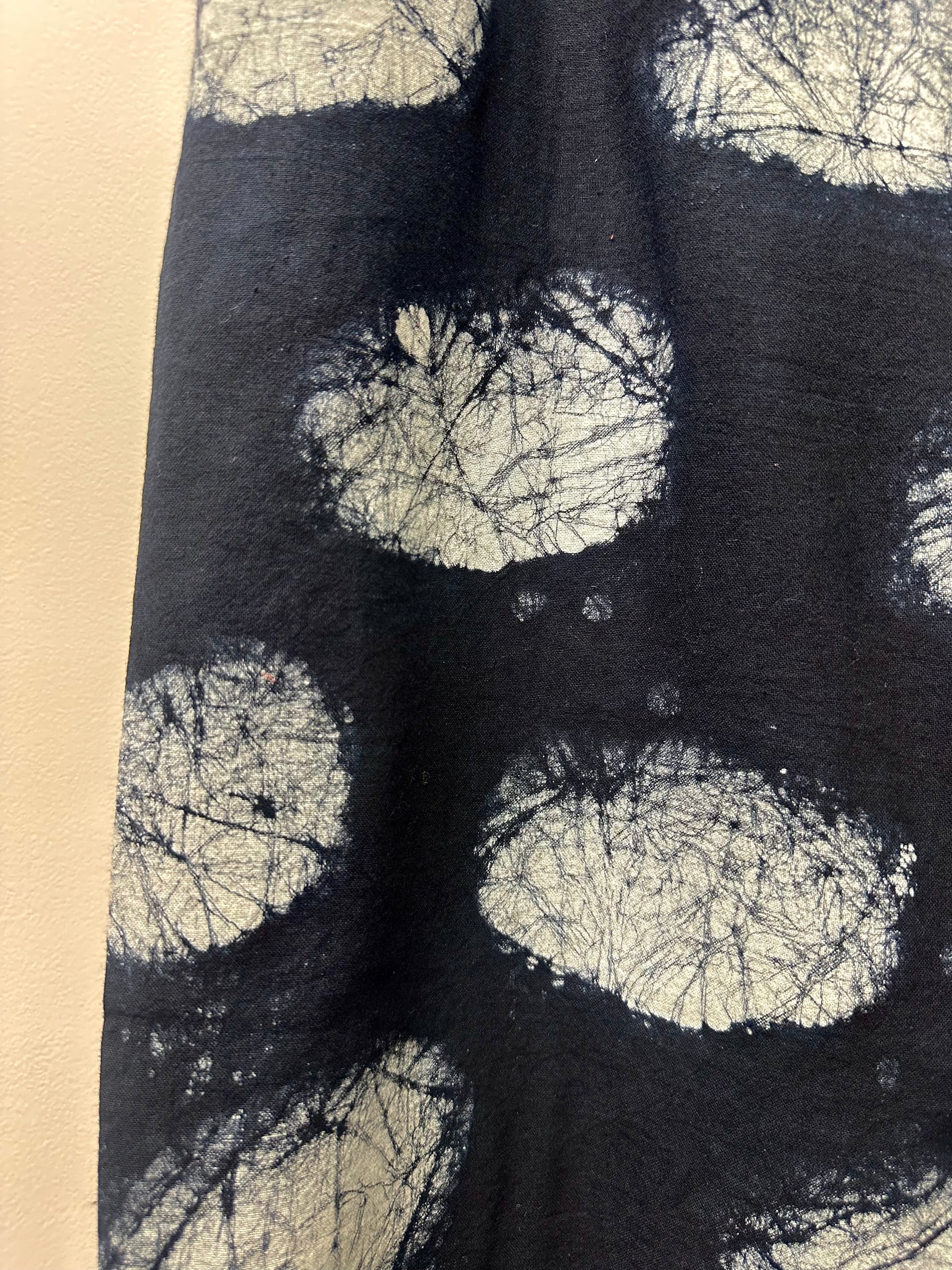 Moonstone Pebble Hand Batik Cotton Wide-Leg Pants