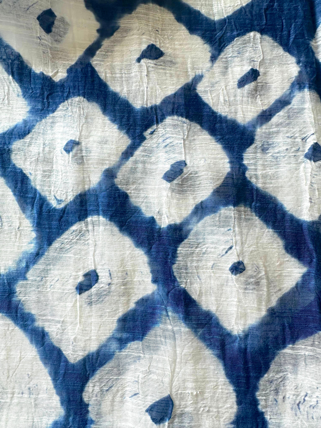 Diamond Hand Tye Dye Silk Cotton Natural Scarf