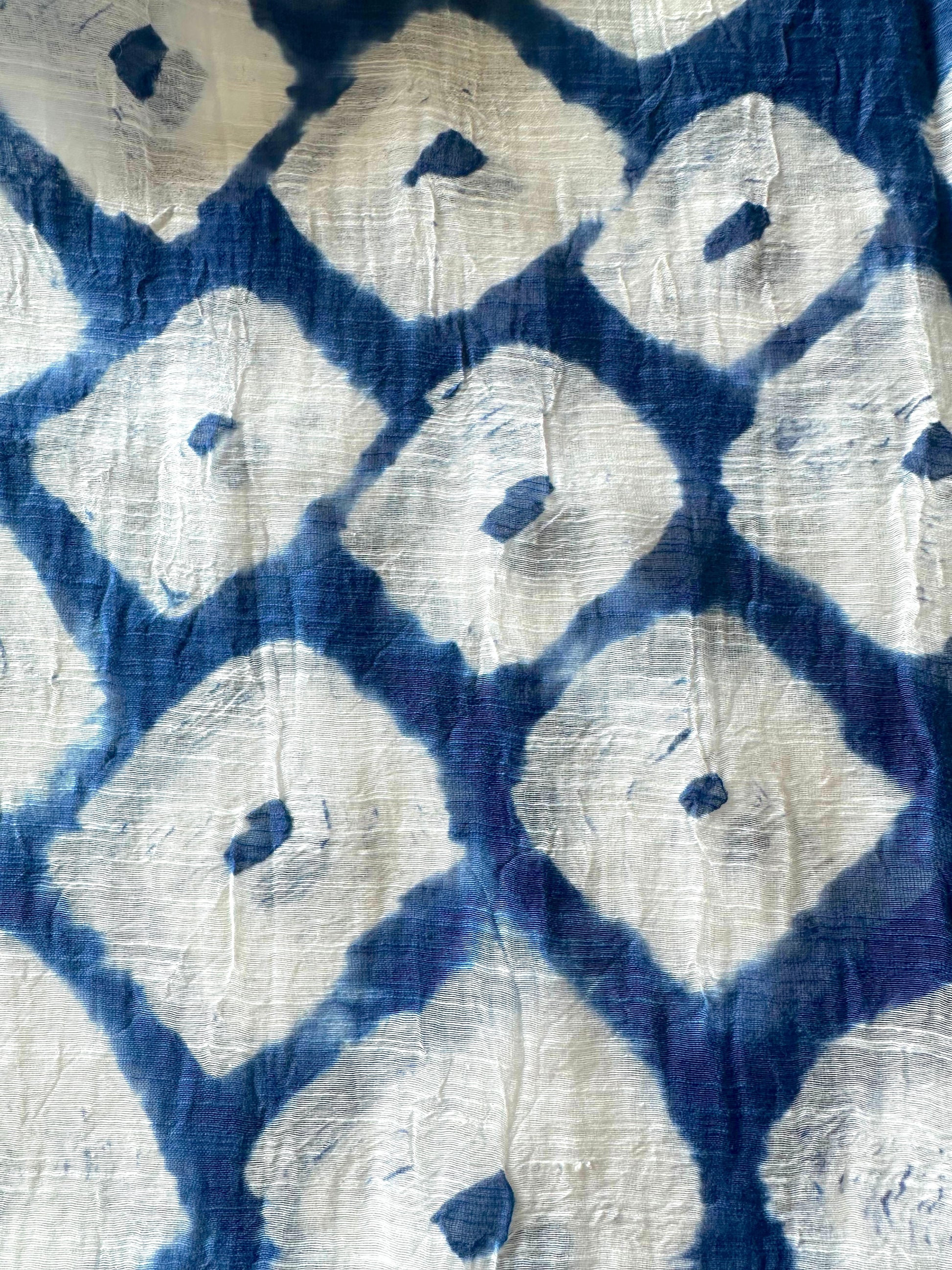 Diamond Hand Tye Dye Silk Cotton Natural Scarf