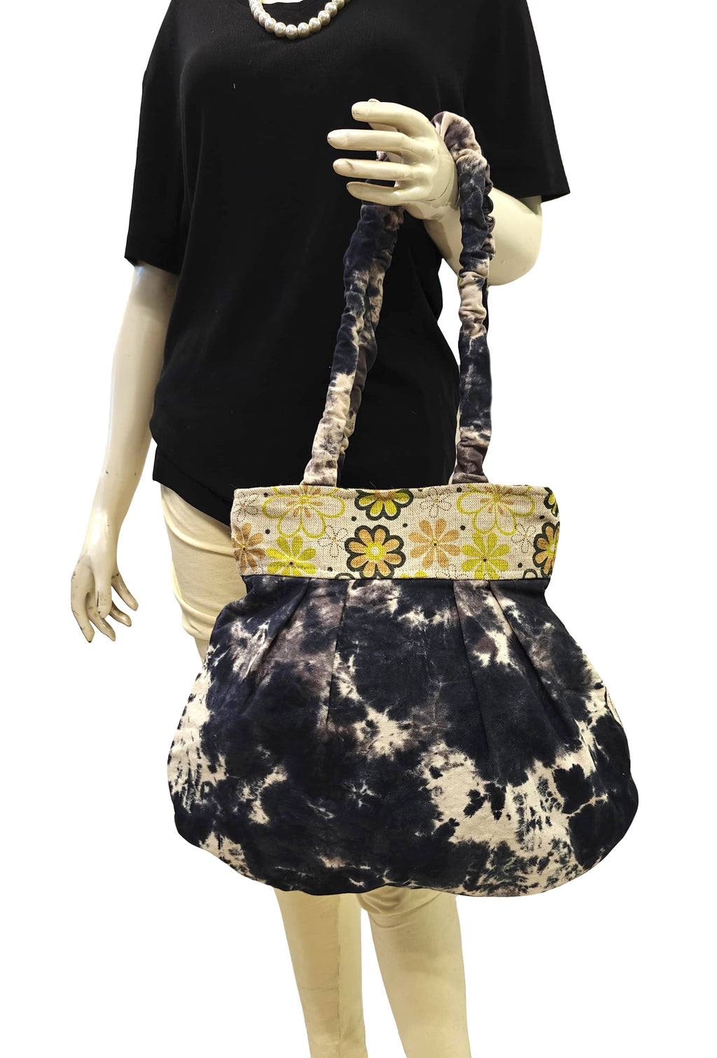 Midnight Storm Tie-Dye Tote Bag