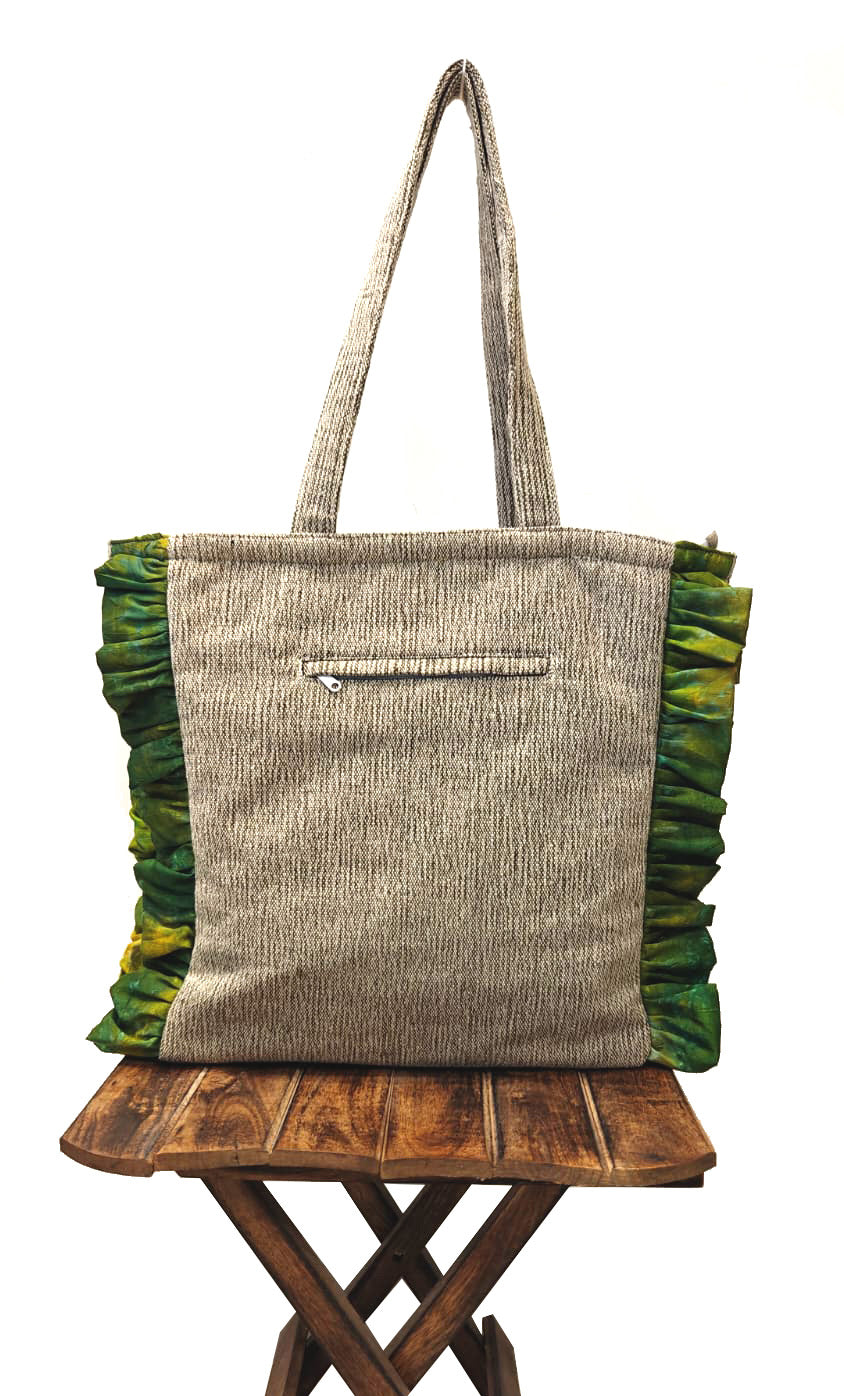 Forest Ruffle Patchwork Tote Bag