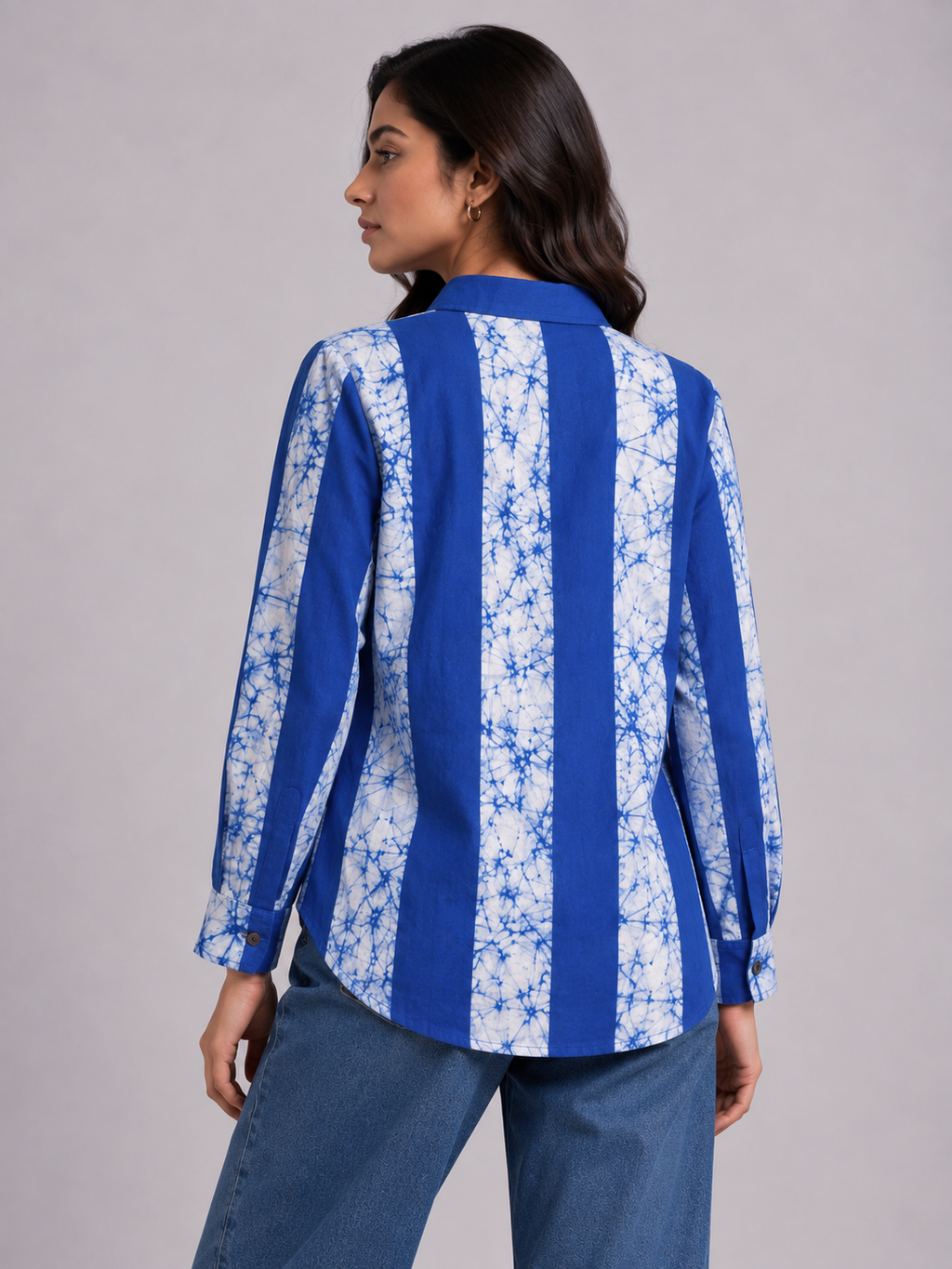 Blue Strata Hand Batik Pure Cotton Shirt
