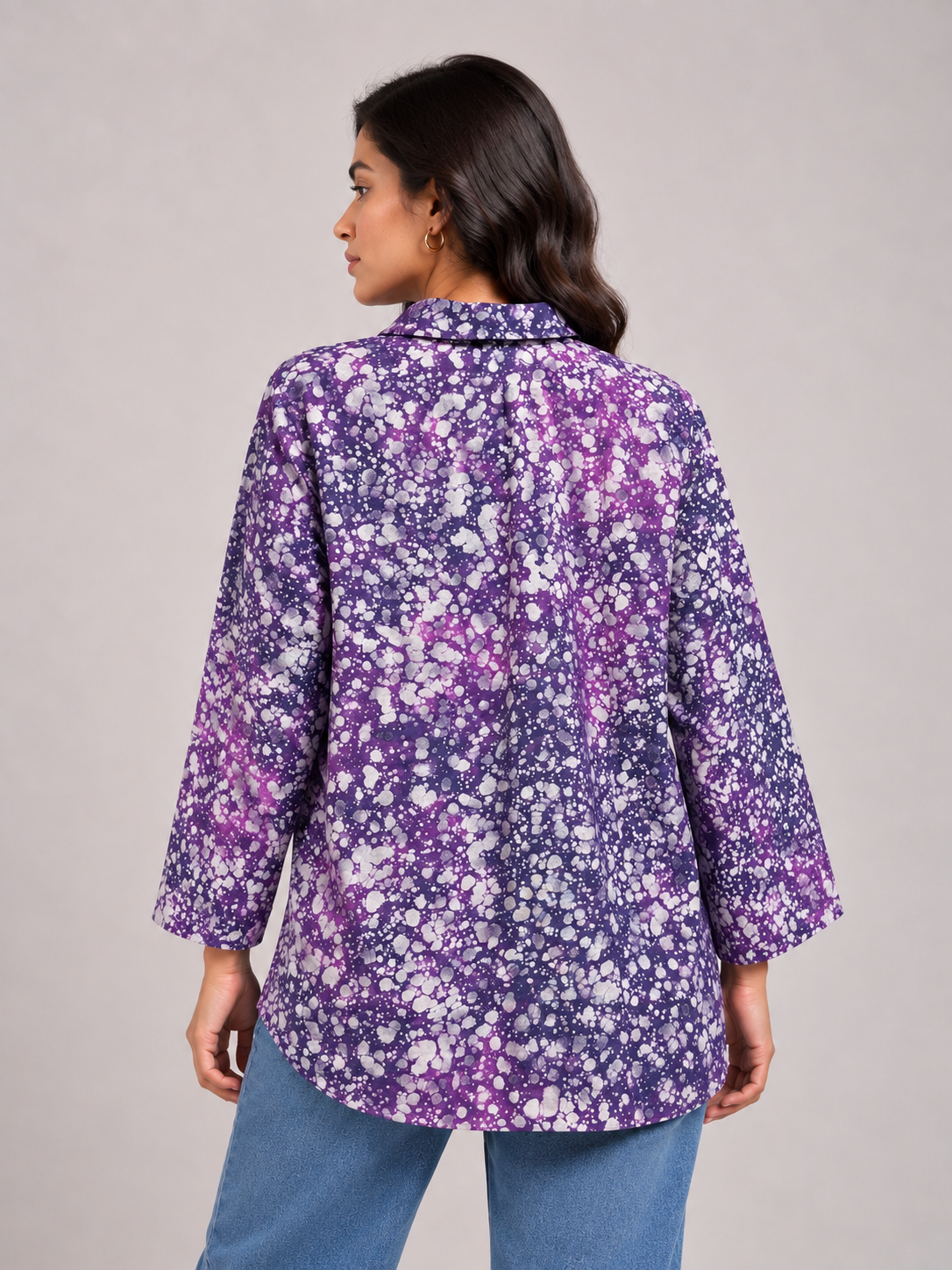 Purple Mist Hand Tie-Dye Pure Cotton Shirt